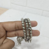 Di0306 Little Girls Oxidized Silver Kada with Beads