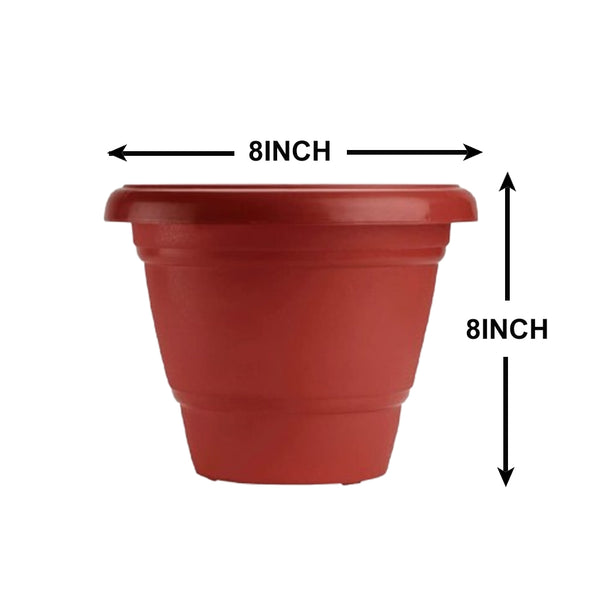 AM0807  Deep Virgin Plastic Round Planter 8 inch