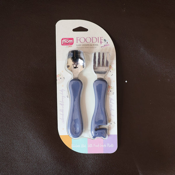 10523 Supermom Foodie Stainless Steel Spoon & Fork (2 Pc Set)