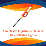 0154 Plastic Adjustable Flame & Gas refillable Lighter (Multicolour)