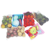 3030_Reusable Fridge Mesh Fabric Storage Bag for Vegetables and Fruits with Zipper (Multicolour, Size: 27 X 23 cm) - Set of 3