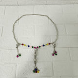 Di0046 Oxidized Silver Dangler Kamarbandh with Colorful Beads and Cowrie Shells (Multidesign)