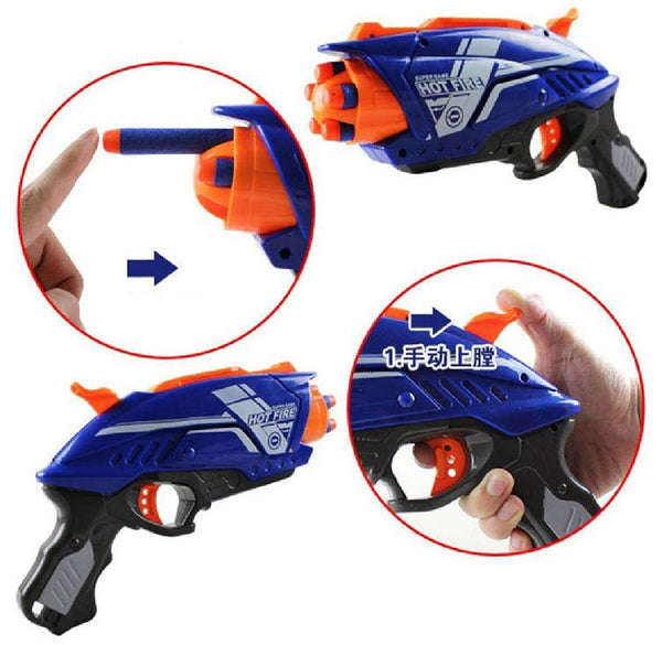 AM0227 Foam Blaster Toy Gun for Kids - Auto Revolver Foam Blaster Gun - Safe and Long Range - 20 Soft Suction Bullets