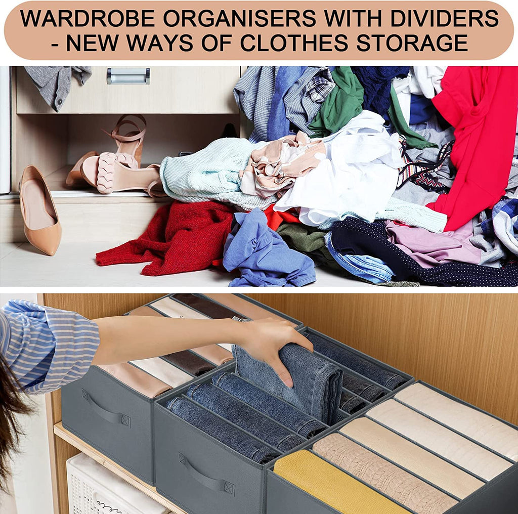 3266 Folded Clothes Drawer Organizer for Jeans, Sweater, Dresses, T-sh –  Amd-Deodap