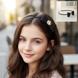 AM6380 Multicolour Elegant Glitter Bow Hairband with Pearl & Stone Centerpiece