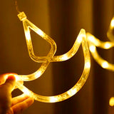 Di0065 12 Diyas Window LED Lights with Flashing Modes Decoration 6x6 (Warm)