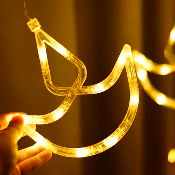 Di0065 12 Diyas Window LED Lights with Flashing Modes Decoration 6x6 (Warm)