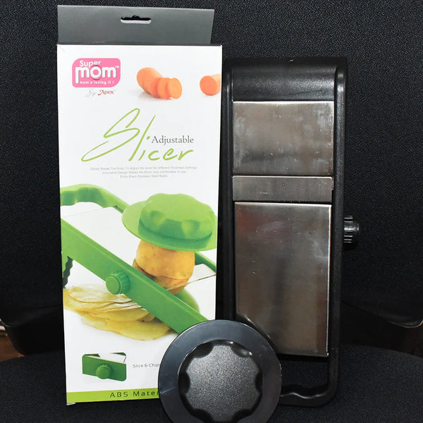 8120 Supermom Adjustable Plastic Slicer, 1-Piece, Black / Silver