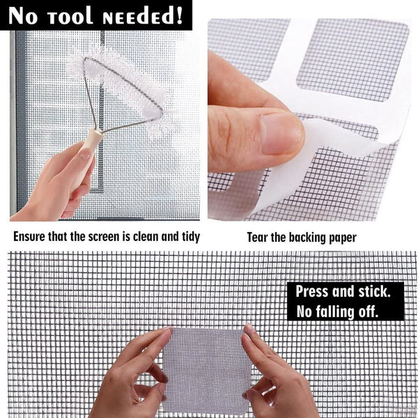18237 Window Screen Mesh Hole Repair Patch (10×10 CM / 10 Pcs Set)