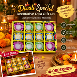 A07545 12-Piece Handcrafted Decorative Wax Diyas for Festive Lighting & Home Decor