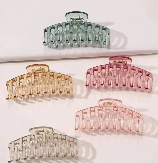 AM1153 Hair Claw Clips Transparent Clutcher For Women Girls 1 Pcs