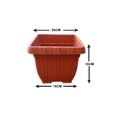 AM0814 Deep Heavy Duty Square Plastic Planters Pots -23cmX20cm