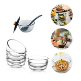 AM0333 Glass Pudding Set For Gifting Purpose (6 Glass Bowls And 1 Glass Donga Bowl) Super Hit