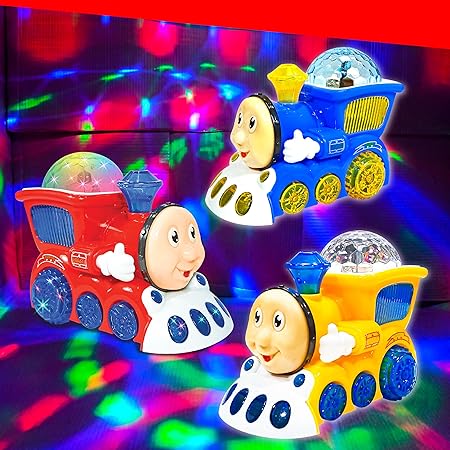 AM2929 Light Train 388-4 Musical Engine Toy Train with Light and Sound Light Funny Musical Toy for Kids Multicolour