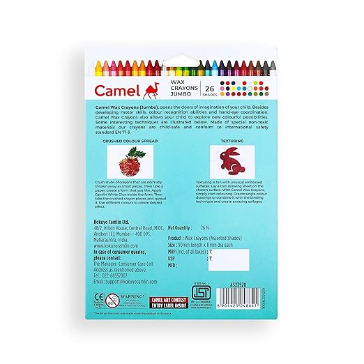 AM3314 Camel Jumbo Wax Crayons 26 Shades