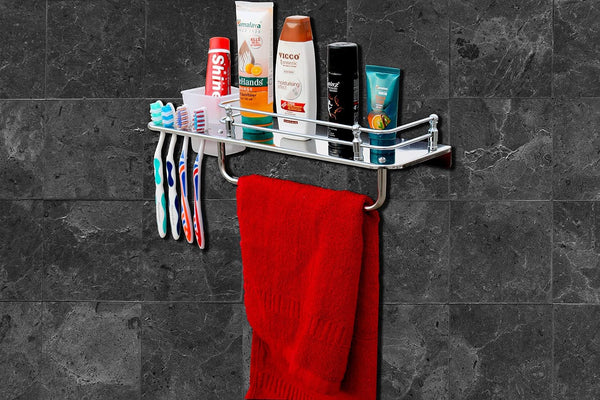 3010 Stainless Steel 3 in 1 Classic Multi Purpose Bathroom Shelfs (15 Inches)