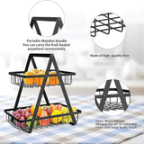 3800 2 Tier Fruit Basket Fruit Bowl Vegetable Organizer for Kitchen, Fruit and Vegetable Basket Fruit Stand Holder for Dining Table Countertop Fruit Rack