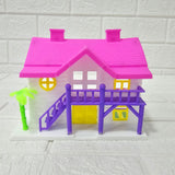 AM6117 Small Colorful Dollhouse Playset with Furniture & Figurine for Kids