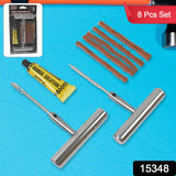 15348 Tyre Repair Puncture Kit with 5 Rubber Strips (8 Pcs Set)