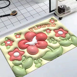 3982 3D Visual Anti-Slip Absorbent Cute Flower Bath Mat - 23 Inch