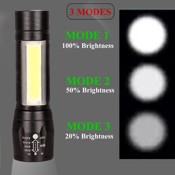 Led Flashlight Rechargeable Torch Light USB Super Bright Torch