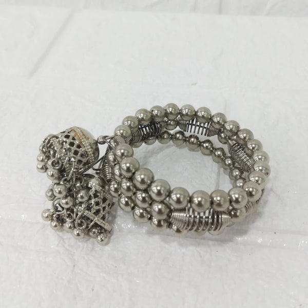 Di0306 Little Girls Oxidized Silver Kada with Beads