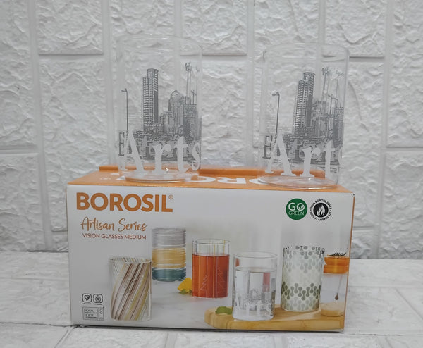 AM3675 Borosil Roma Series 295ml Drinking Glass 6Pcs Set (BVVROMAME295)