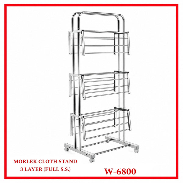 A06530 MORLEK 3-Layer Stainless Steel Cloth Drying Stand (Model: W-6800)