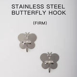 AM2182 Best Hook Butterfly Shape 12Pcs Steel Silver Hooks for Wall