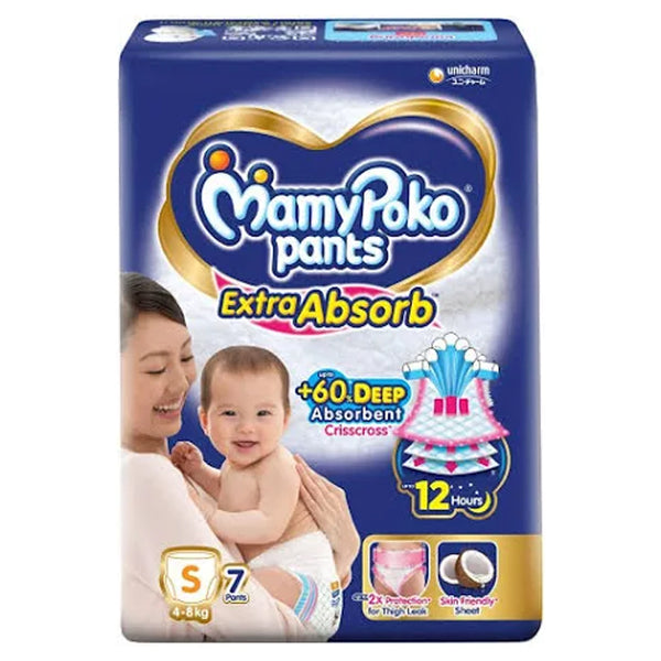 AM2287 MamyPoko Pants Extra Absorb Baby Diapers Small 7 Pants 4-8 kg