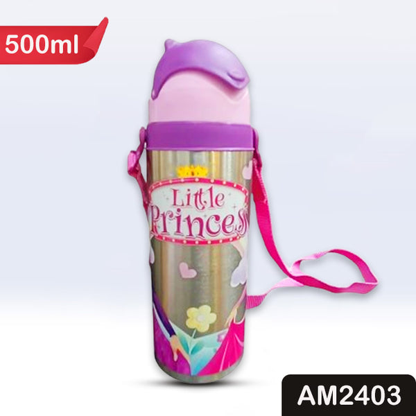 AM2403 kids Water Bottle Double Wall Insulated ,Perfect for School Kids, With Straw 500ml