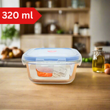 AM5460 Cello Square Glass Container - 320Ml