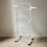 AM5610 BUYER Stainless Steel 3 Layer with 2 Hanger Foldable Cloth Stand / Drying Rack
