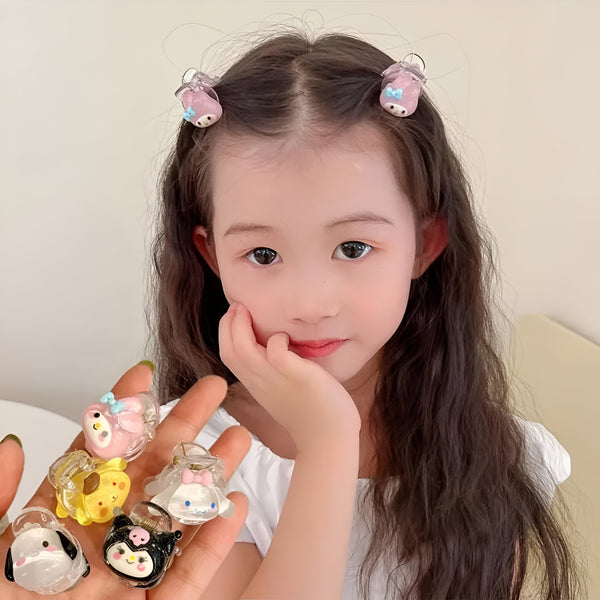 AM5880 Cute Cartoon Mini Claw Clips Combo for Kid Girls – Set of 10 (5 Pair)