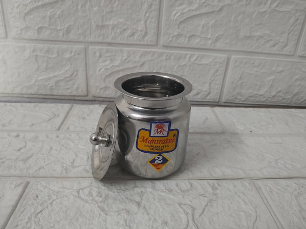 AM3564 Stainless Steel Ghee Pot No.02 for Kitchen Pack Of 1 Pcs