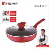 AM2259 Bergner Bellini Plus Deep Frypan with Glass Lid 5-Layer Non-Stick Thickness 3.2mm - Induction Bottom