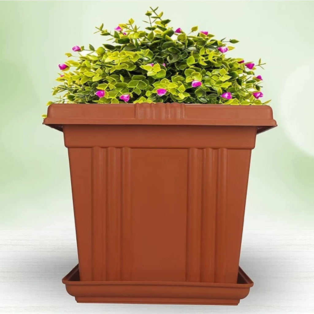 12 inch square plastic planter AM0935 Flower Pot Square Plastic Plant 12 Inch Saucer Tray Plant Pot – Amd-Deodap