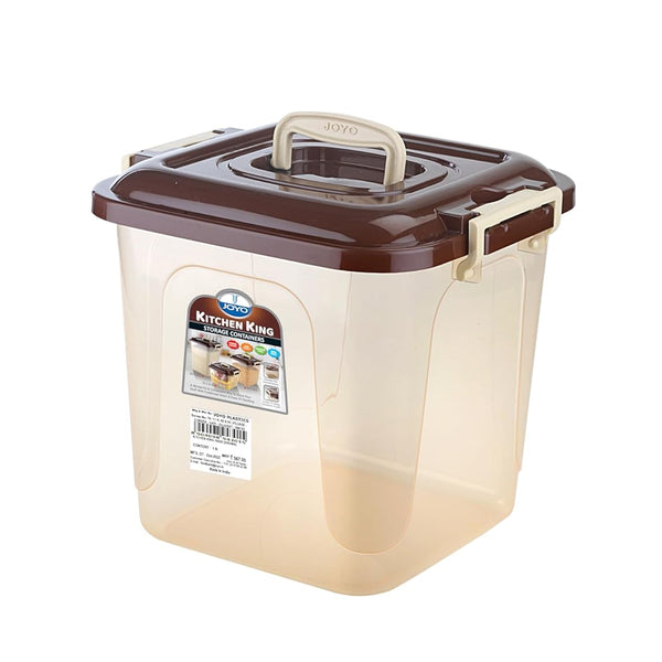 AM5714 JOYO Kitchen King Container 20.5 Ltr (Pack of 1) Large Rectangular Plastic Container Multipurpose Stackable Storage Box with Lid & Handle