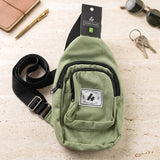 A07105 Multi Pocket Sling Crossbody Bag, Compact Canvas Chest Bag with Strap (1 Pc)