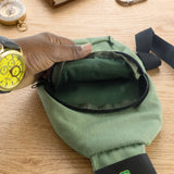 A07105 Multi Pocket Sling Crossbody Bag, Compact Canvas Chest Bag with Strap (1 Pc)
