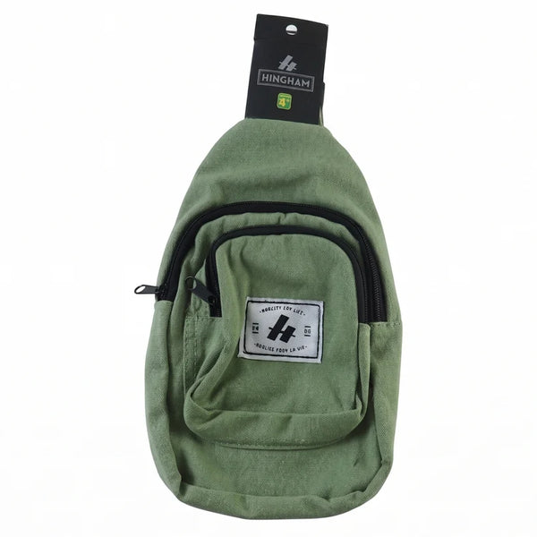 A07105 Multi Pocket Sling Crossbody Bag, Compact Canvas Chest Bag with Strap (1 Pc)