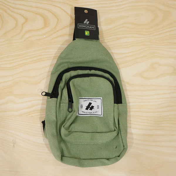 A07105 Multi Pocket Sling Crossbody Bag, Compact Canvas Chest Bag with Strap (1 Pc)