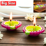 Di0383 Decorative Diwali Big Diyas Set of 2 – Multidesign Handcrafted