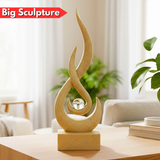 AM6247 Modern Abstract Intertwined Flame Sculpture with Crystal Ball