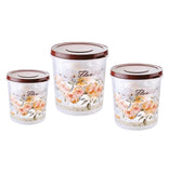 AM3946 Joyful Storemax 3 Piece Printed Kitchen Storage Container Set with Scoop, Capacity – 5000 ml, 7500 ml, 10000 ml
