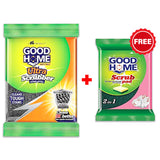 AM2479 Good Home Ultra Sponge Scrub Pad Cleans Touch Stains Extra Strong Steel Loops 1 Pcs