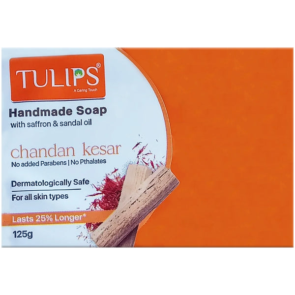 AM2061 Tulip Handmade Soap Chandan Kesar With Saffron & Sandal Oil