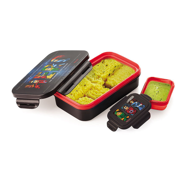 AM3317 Rishabh Crunch Big Deluxe Lunch Box 2 Container & 2 Spoon Insulated Plastic Lunch Box