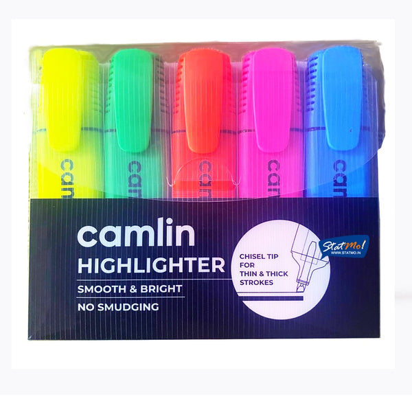 AM3295 Camlin Highlighter For smoother and better highlighting 5pcs set