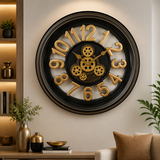A06891 Wood & Metal Classic Steel Finish Round Wall Clock